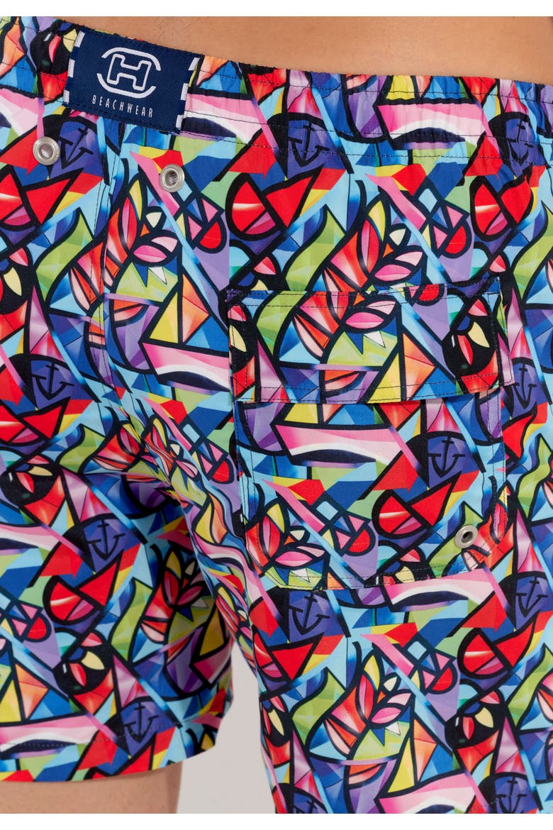 Idylle Beach Boxer, Alternate, color, Multico Print