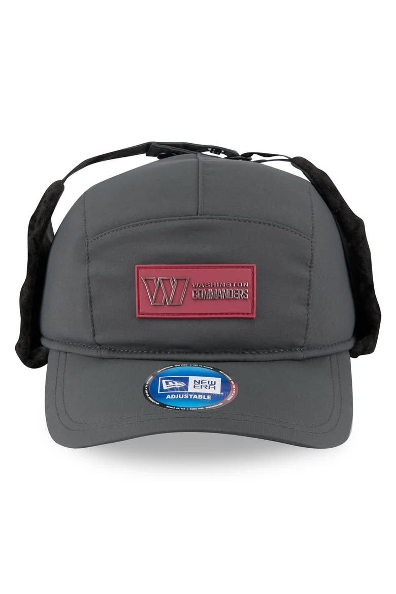 Men's New Era Charcoal Washington Commanders 2025 Sideline Cold Weather Runner Dog Ear Adjustable Hat, Alternate, color, Charcoal