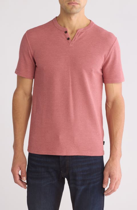 Mélange Notched T-Shirt