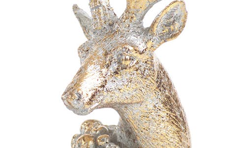 Zodax Set Of 3 Decorative Reindeer Figurines In Gold