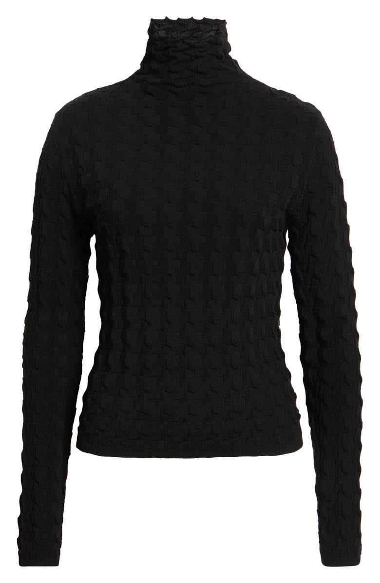 MARGARET O'LEARY 3-D Cotton Turtleneck, Alternate, color, Black