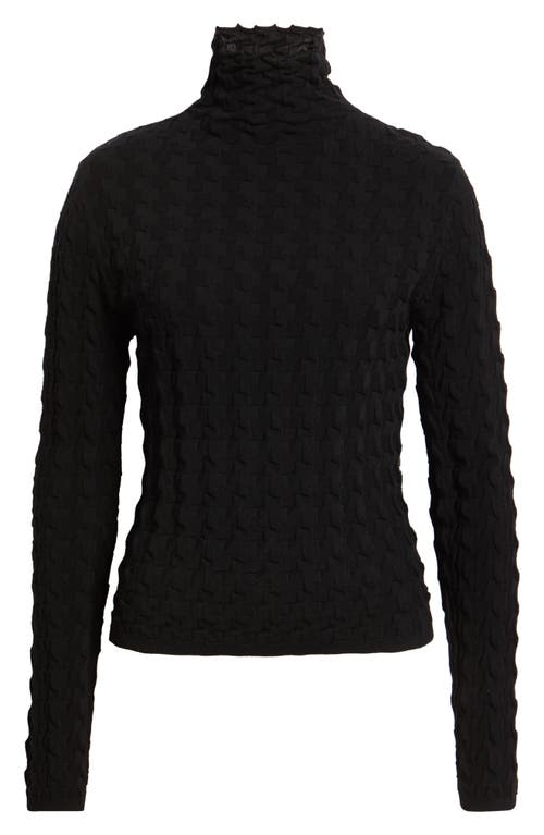 Margaret O'leary 3-d Cotton Turtleneck In Black