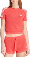 adidas Originals Open Stitch Short Sleeve Crop Sweater