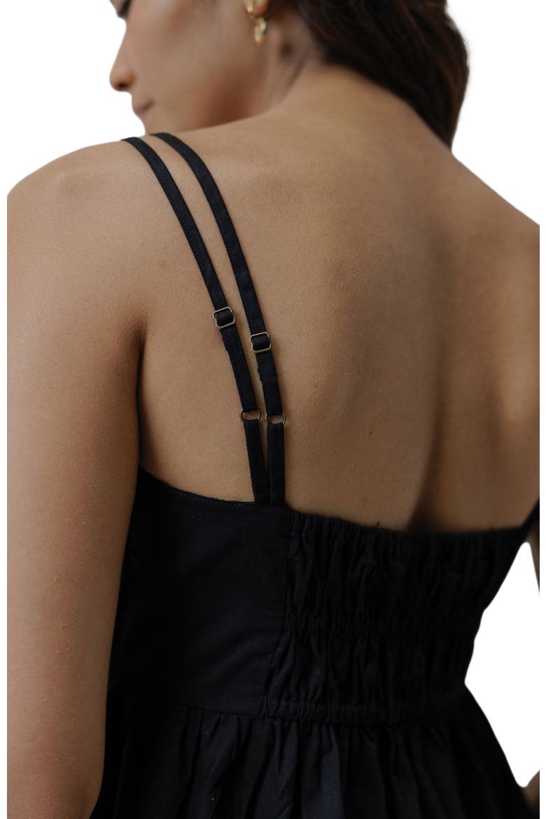 Strappy Gathered Midi Dress, Alternate, color, Black