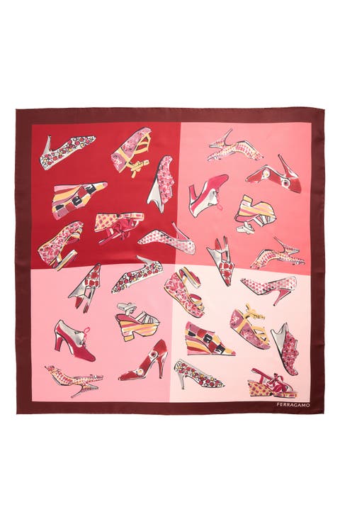 Genio Print Silk Square Scarf