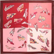 FERRAGAMO Genio Print Silk Square Scarf