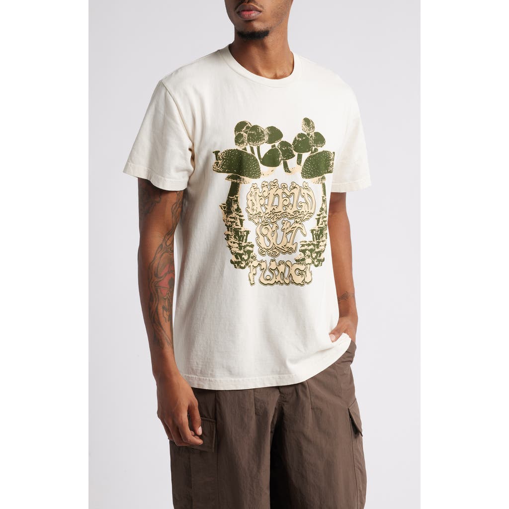 Afield Out Fungi Cotton Graphic T-Shirt in Bone