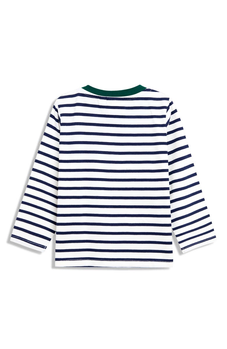 JOJO MAMAN BEBE Kids' Racer Appliqué Long Sleeve T-Shirt, Alternate, color, Ecru Racer