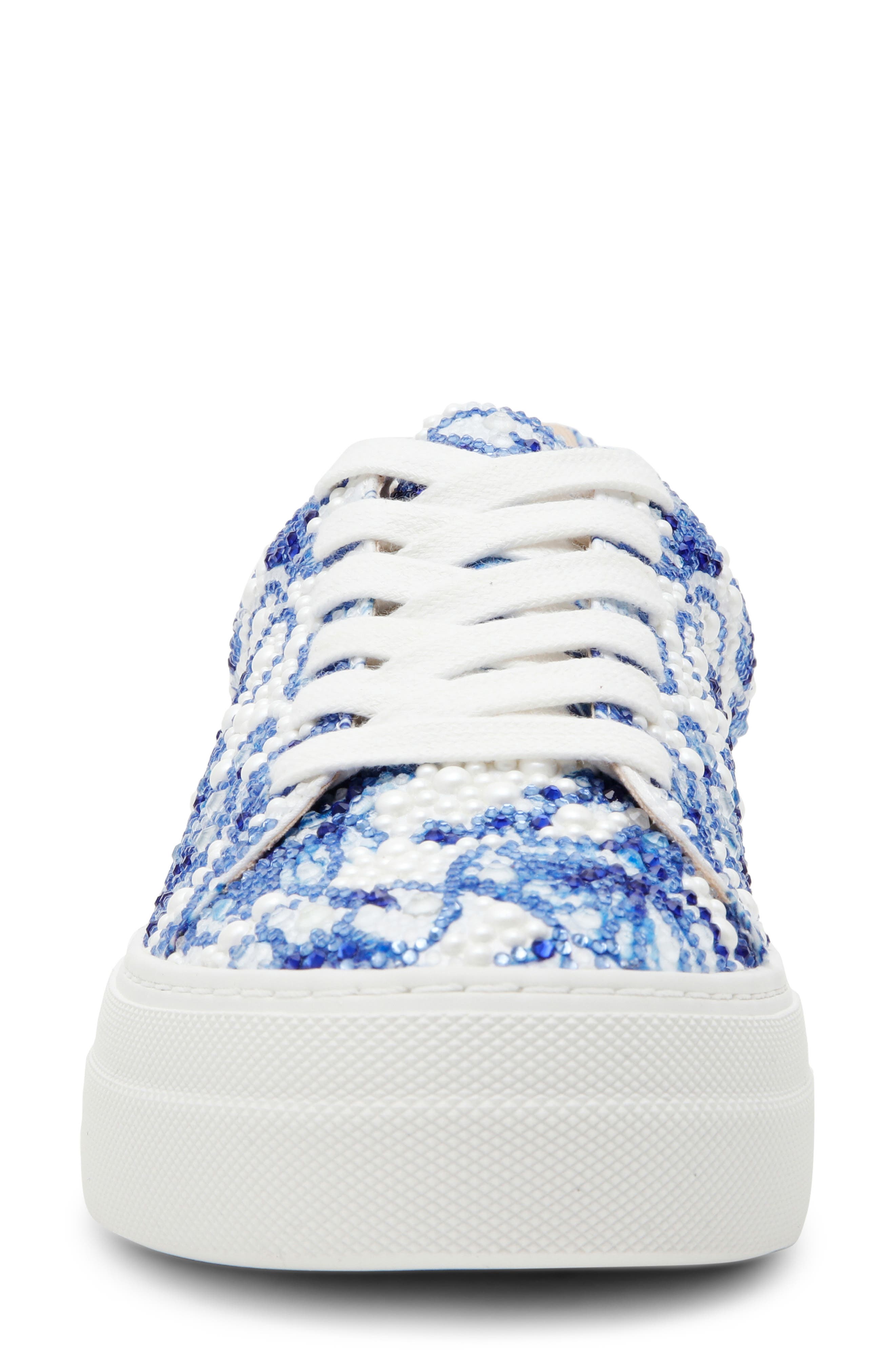 Zoe Platform Sneaker, Alternate, color, WHITE/ BLUE FLORAL