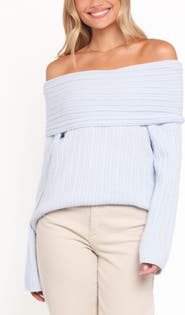 Petal & Pup Kenny Off the Shoulder Rib Sweater