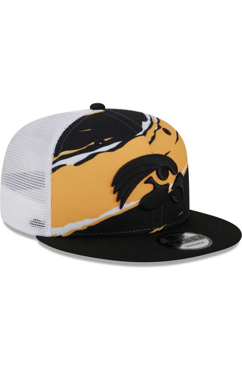 New Era Men's New Era Black Iowa Hawkeyes Tear Trucker 9FIFTY Snapback Hat, Alternate, color, Black