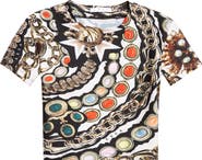 Area Gemstone Chain Print Crop Top