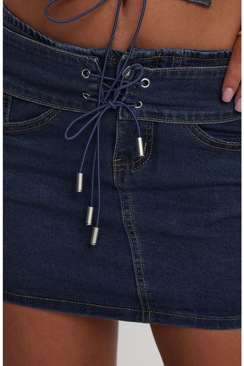 Popular Low Rise Denim Miniskirt, Alternate, color, BLUE