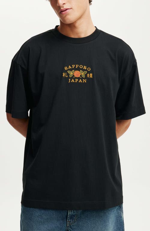 Cotton On Box Fit Graphic T-shirt In Black