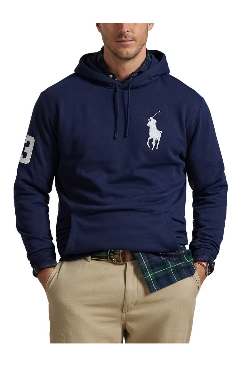 Big Pony Fleece Hoodie, Main, color, CRUISE NAVY