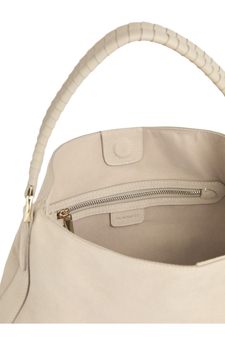 LK Bennett Lou Lou Wrap Handle Leather Shoulder Bag, Alternate, color, Stone