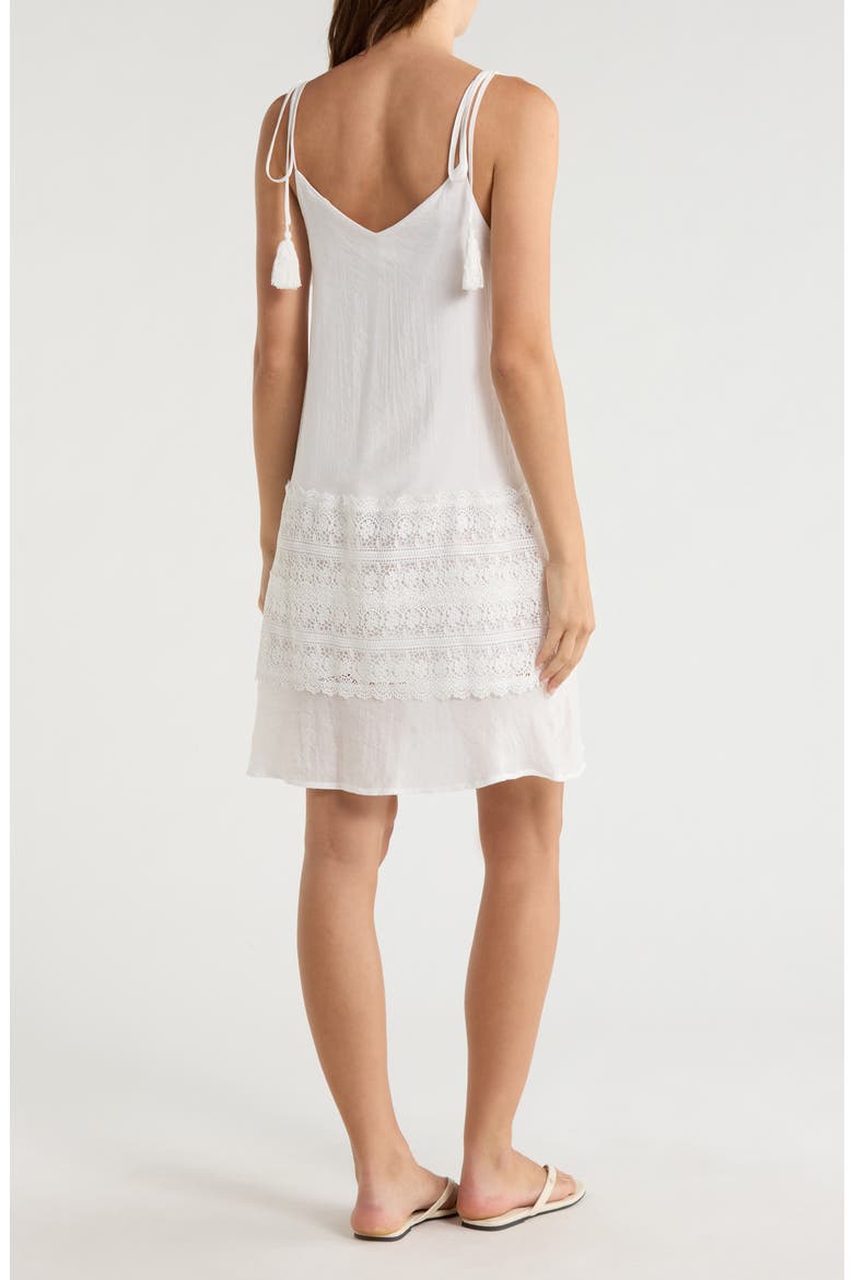 Crochet Trim Cover-Up Dress, Alternate, color, WHITE