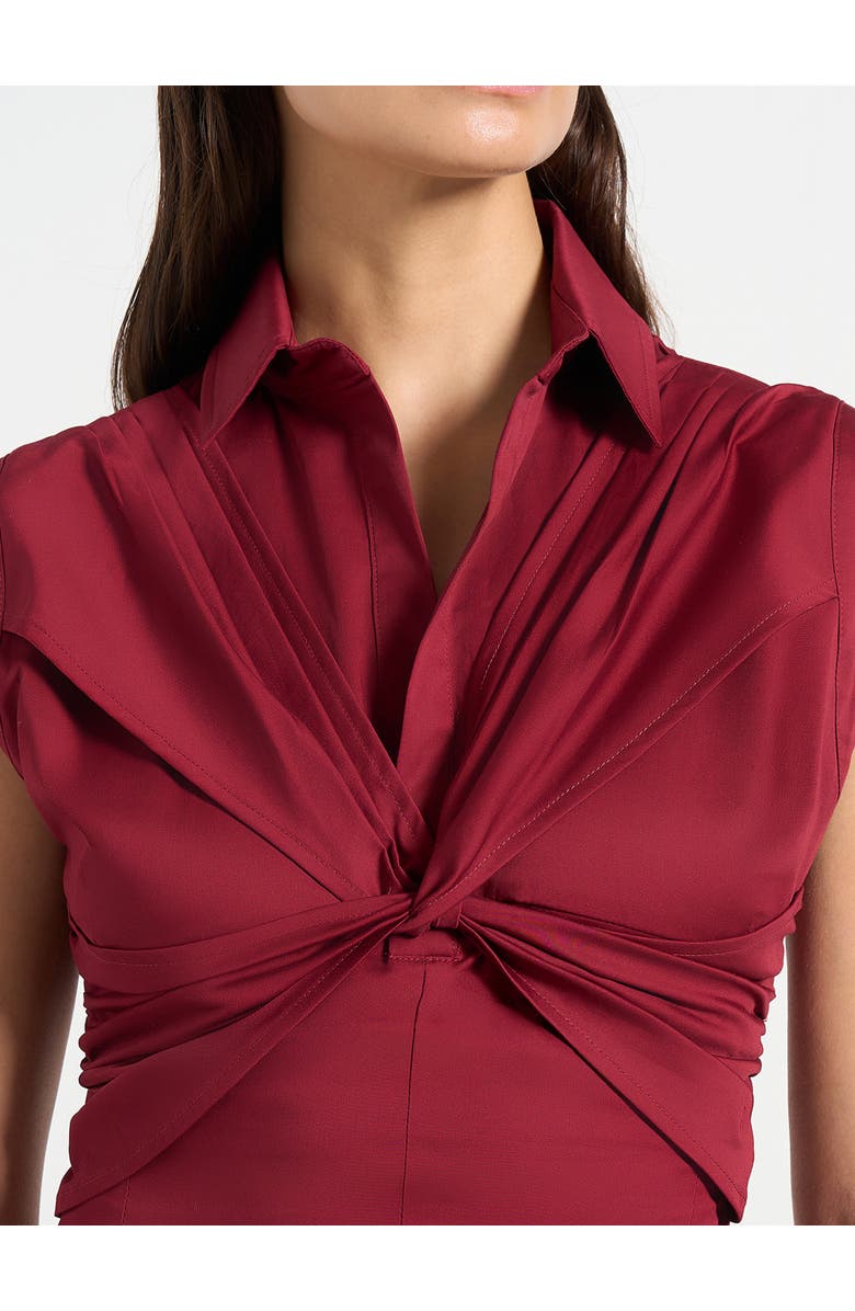 Manière De Voir Yvette Gathered Twist Sleeveless Top, Alternate, color, Wine Red