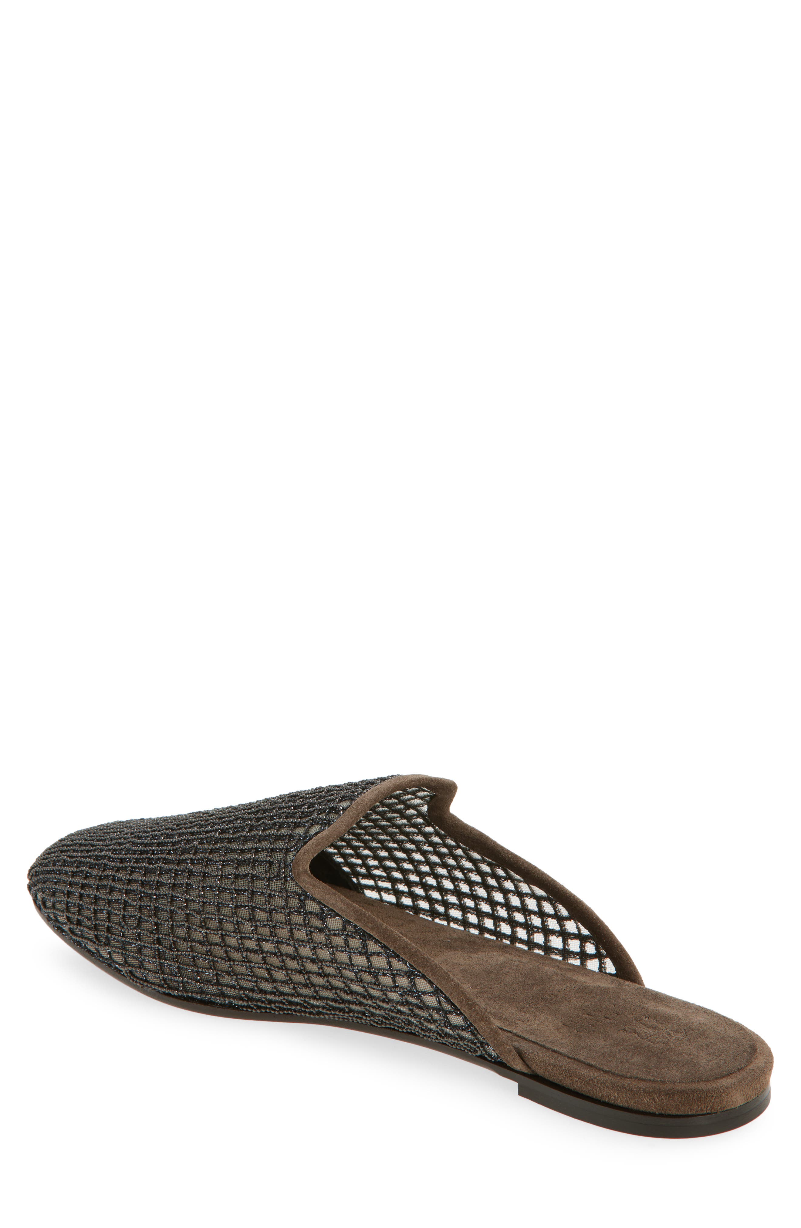 Brunello Cucinelli Monili Grid Mesh Mule, Alternate, color, Black