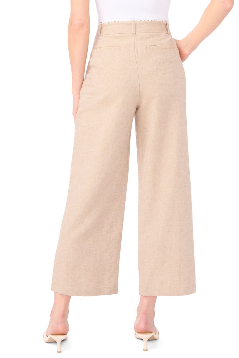 Bow Tie Waist Ankle Wide Leg Pants, Alternate, color, TOFFEE