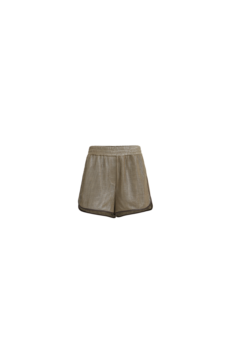 Brunello Cucinelli Leather shorts, Alternate, color, Khaki