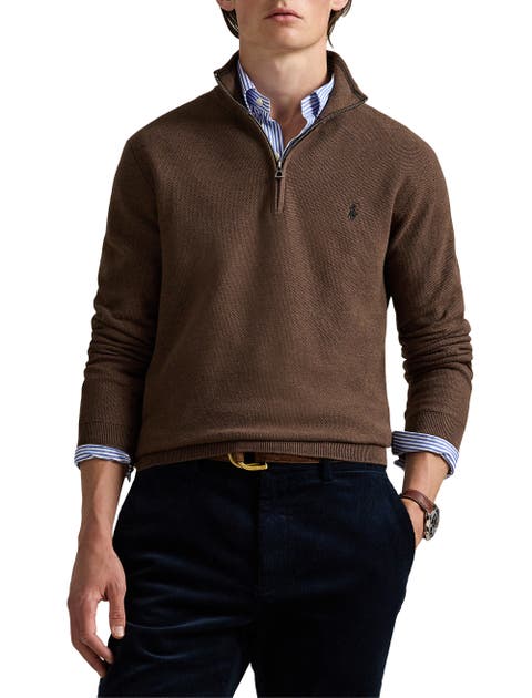 Pima Cotton 1/2-Zip Sweater