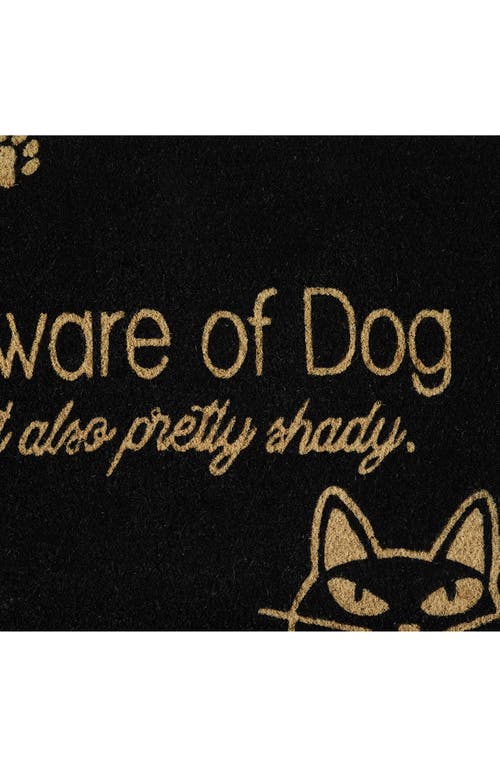 Design Imports Beware Of Dog Coir Doormat In Black