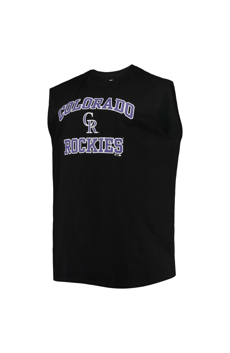 PROFILE Men's Black Colorado Rockies Big & Tall Jersey Muscle Tank Top, Alternate, color, Black