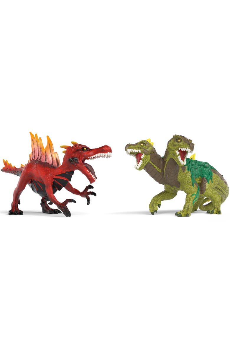 Schleich Eldrador Creatures, Fire Dinosaur vs Jungle Lizard, 2 Figurines, 6+, Main, color, Multicolored