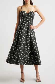 Lulus Quinn Floral Midi Cocktail Dress