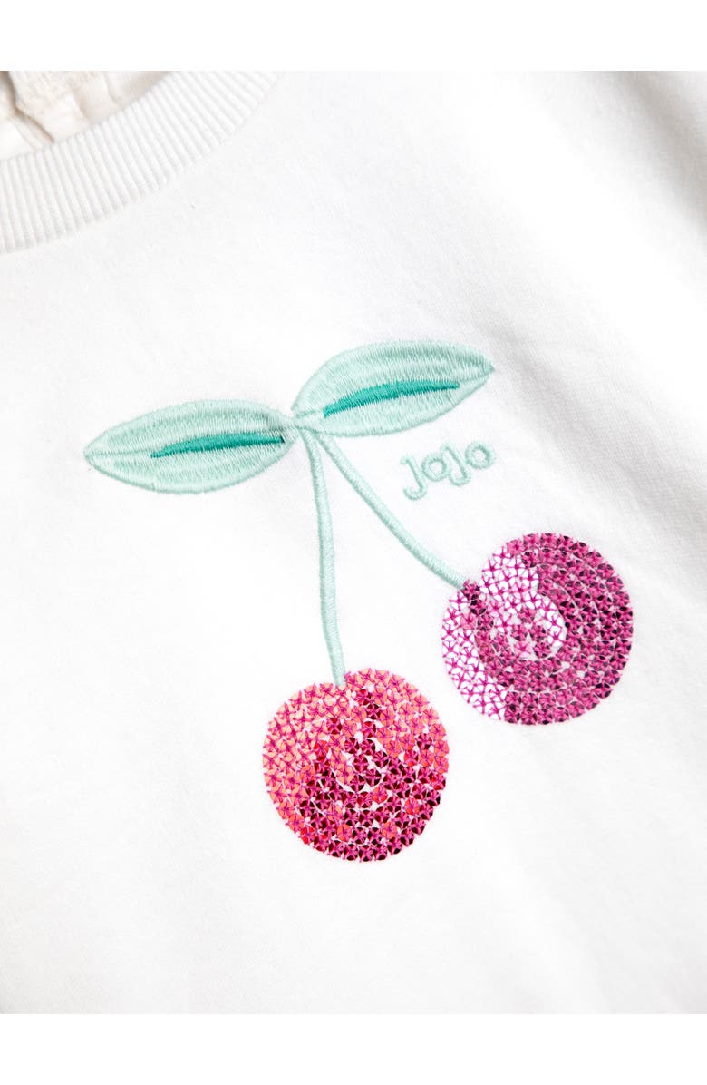 JOJO MAMAN BEBE Kids' Cherry Embroidered Cotton Sweatshirt & Skirt Set, Alternate, color, Navy