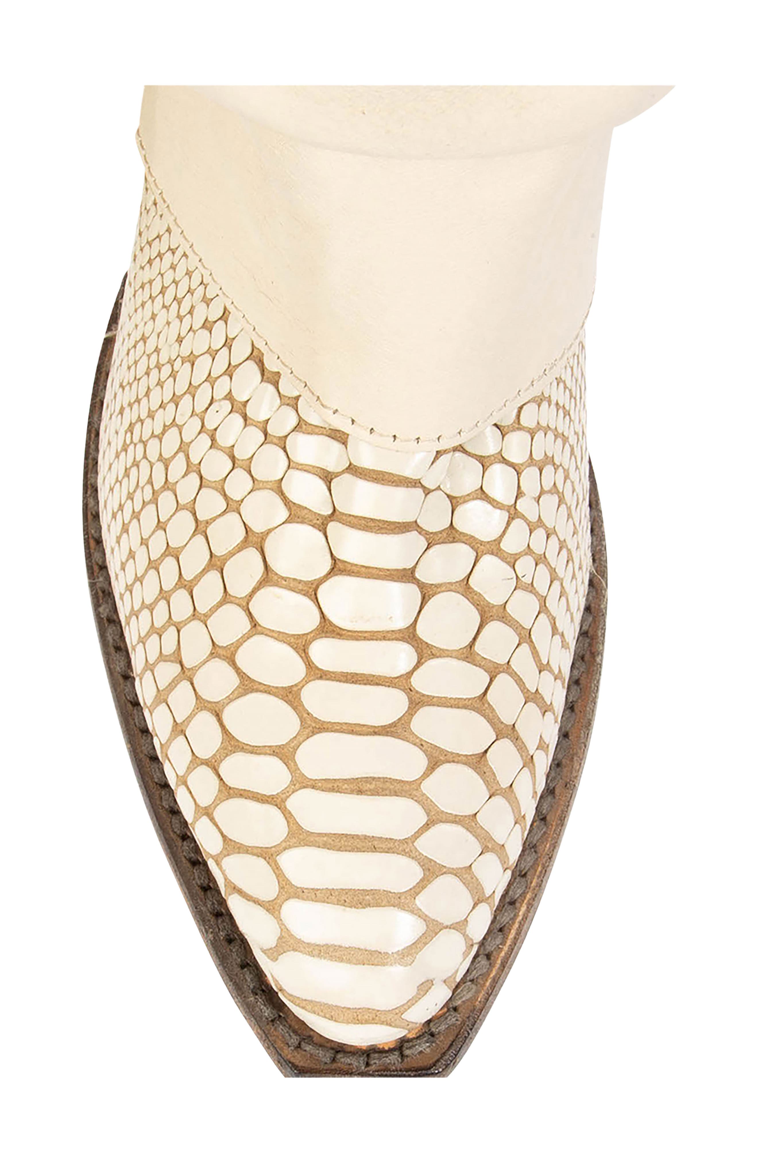 Jules Leather Western Boot, Alternate, color, WHITE SNAKE