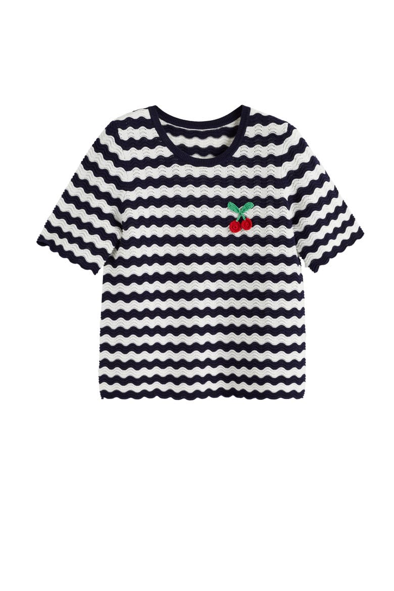 Cherry Crochet Tee, Alternate, color, Blue/Cream