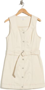 Habitual Sleeveless Belted Stretch Cotton Minidress