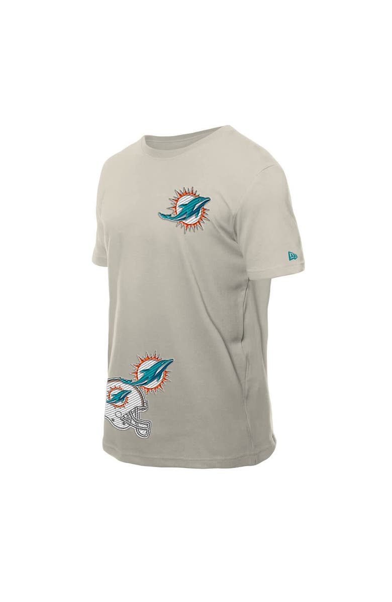 New Era Men's New Era Light Beige Miami Dolphins Multi Patch T-Shirt, Alternate, color, Light Beige