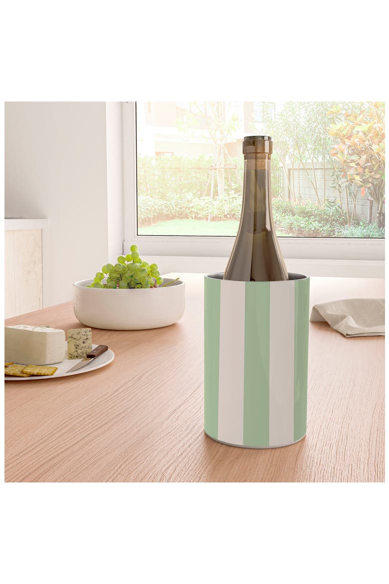 Veritcal Stripes Stainless Steel Wine Chiller, Alternate, color, CREAM