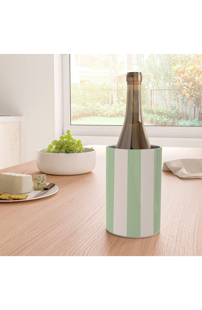 Deny Designs Veritcal Stripes Stainless Steel Wine Chiller, Alternate, color, Cream