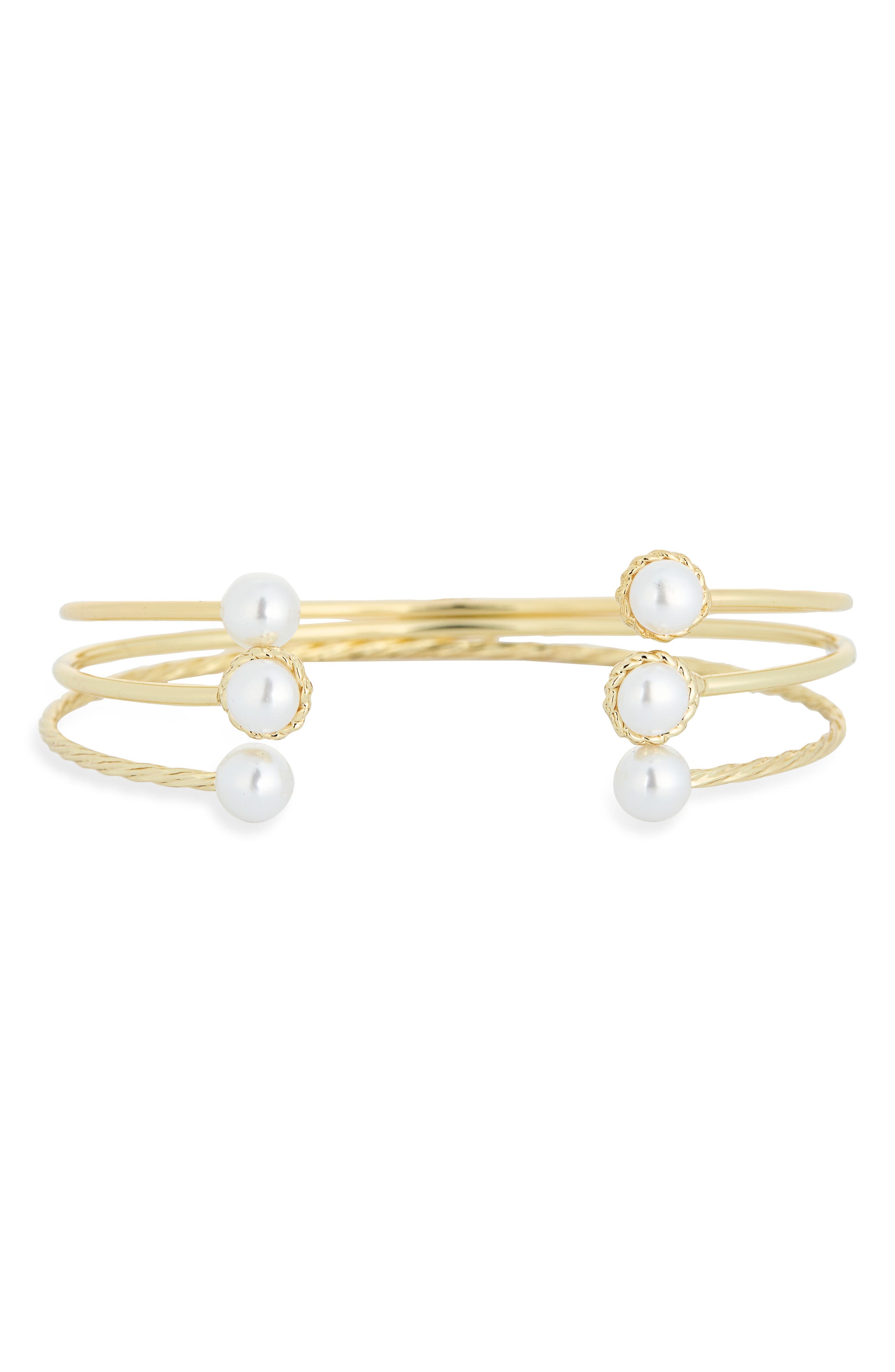 NORDSTROM RACK 3-Pack Faux Pearl & Cuff Bracelets