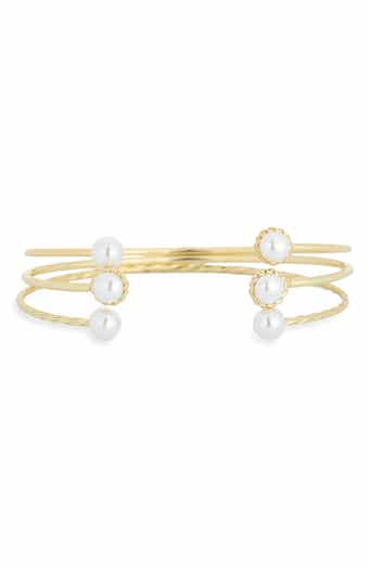 3-Pack Faux Pearl & Cuff Bracelets