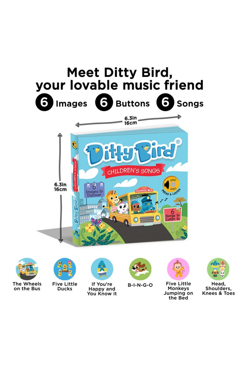 Ditty Bird Kids' Childrens Songs Interactive Musical Sound Book, Alternate, color, Blue