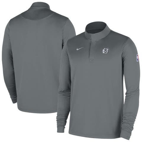 Men's Nike Gray Brooklyn Nets 2025/26 Authentic Coaches Quarter-Zip Dri-Fit Top