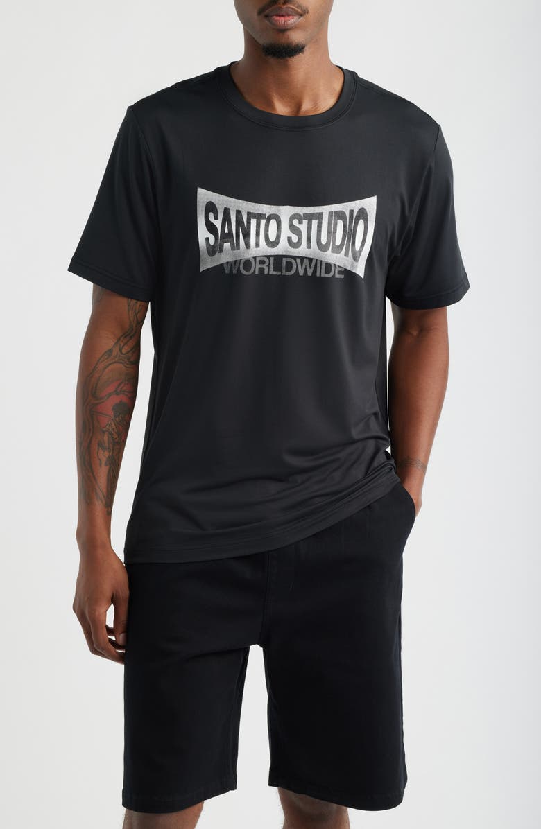 SANTO STUDIO Ciao Tech Logo Graphic T-Shirt, Main, color, Black