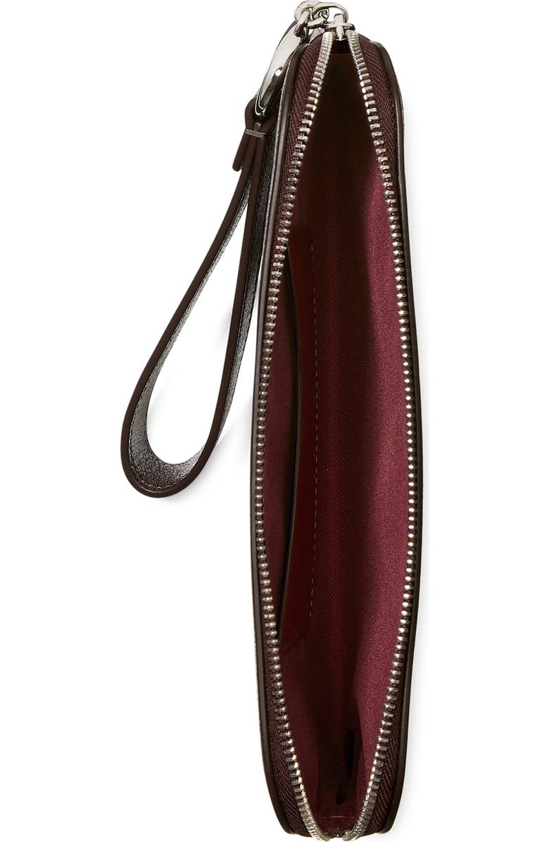 Kate Spade New York halo glazed medium leather wristlet, Alternate, color, Hot Fudge