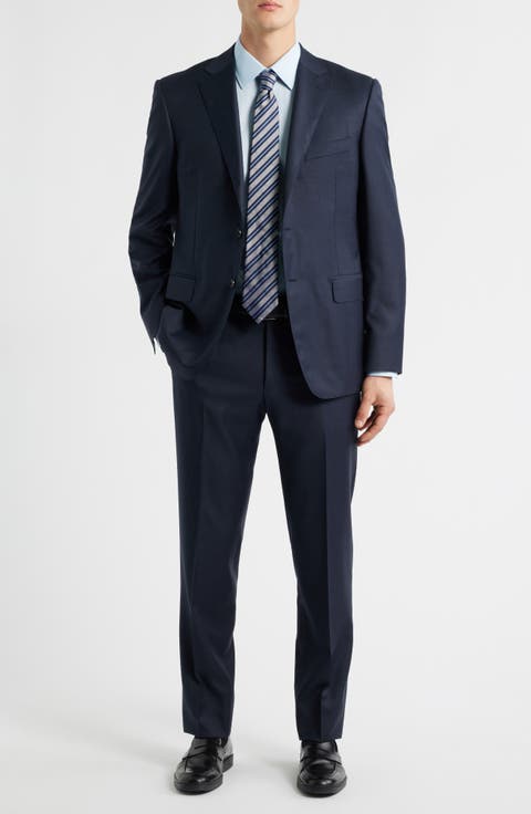 Siena Regular Fit Navy Super 130s Wool Suit
