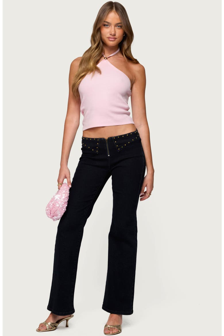 Hollis Crop Cotton Blend Halter Top, Alternate, color, LIGHT-PINK