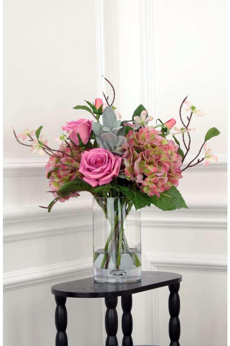 Rose Hydrangea Bouquet, Main, color, Light Hot Pink
