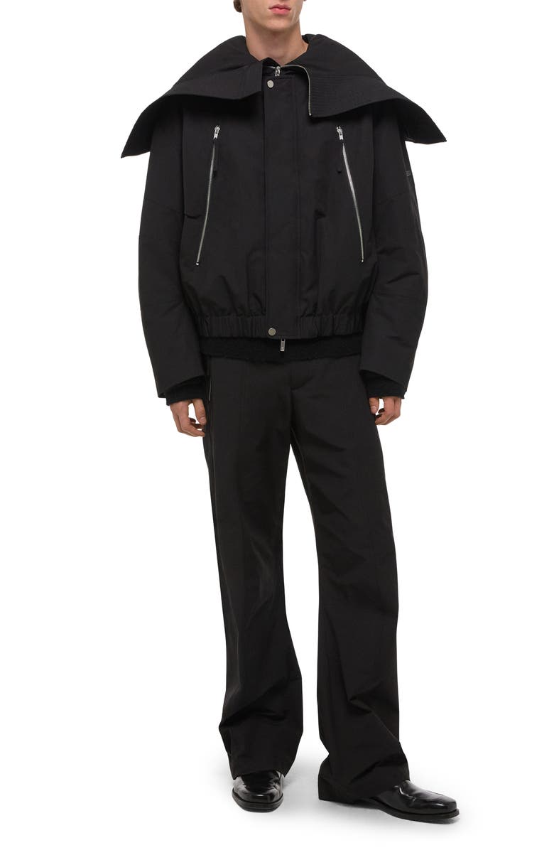 Helmut Lang Cotton Blend Bomber Jacket, Alternate, color, Black