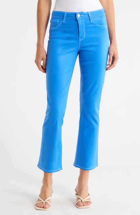 Tati High Waist Coated Crop Micro Bootcut Jeans