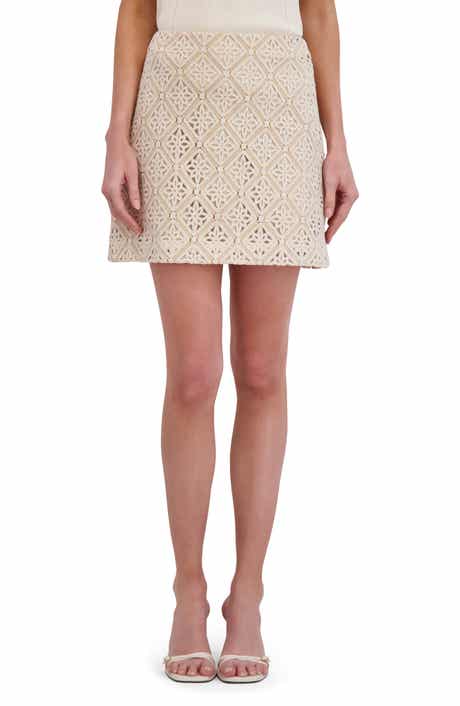 Ted Baker Cotton Blend Lace Miniskirt