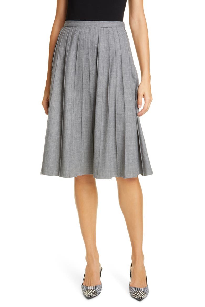 Pleated A-Line Skirt, Main, color, BANKER MELANGE